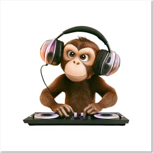 dj monkey Posters and Art